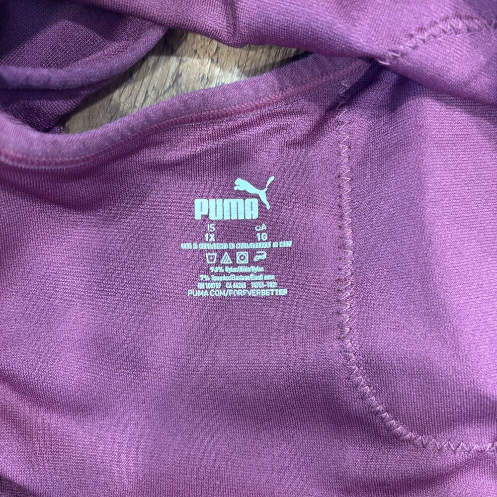 Puma Womens Size 1X Ruched Purple Sports Bra Padded Athletic Running Gym Workout - Picture 5 of 7